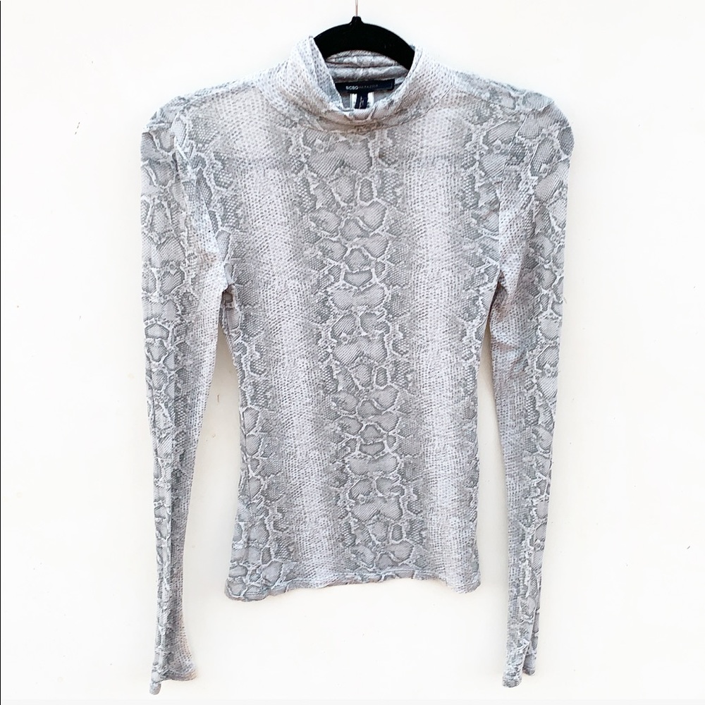 Bcbgmaxazria Snake Python Print Turtleneck Top - image 2